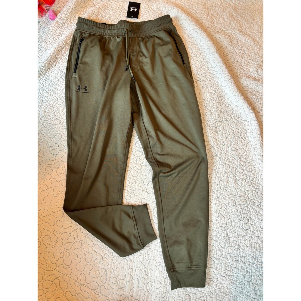 Under Armour Mens Sportstyle Tricot Jogger Pants Olive Green Size Large